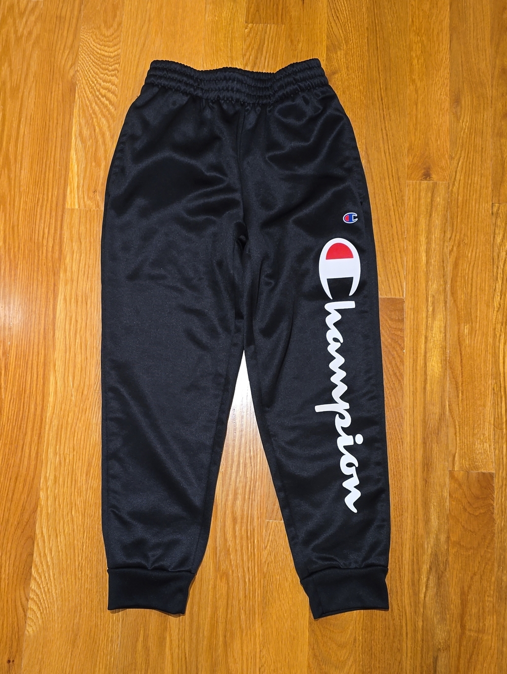 Champion Black Jogger Pants with White Logo